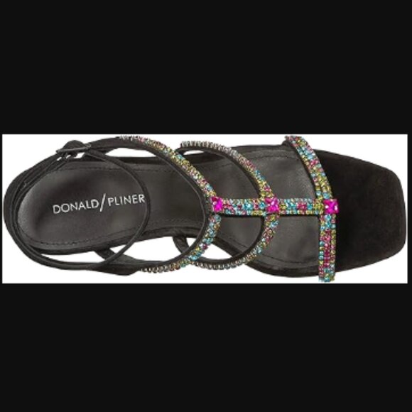 NIB Donald Pliner Leather Rhinestone Pumps, 7.5 - Picture 2 of 12